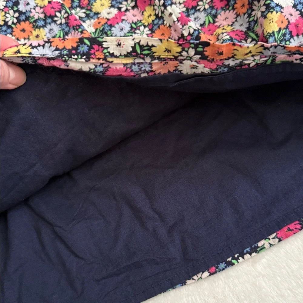 Gap Kids | Smocked Floral Print Puff Sleeve Cotton Dress 813739 Blue/Pink (L/10) - Picture 10 of 16